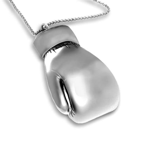 boxing gloves necklace silver